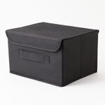 Homez Clothes Organizer Storage Box Polyester, Black 43*28*25Cm image number 0