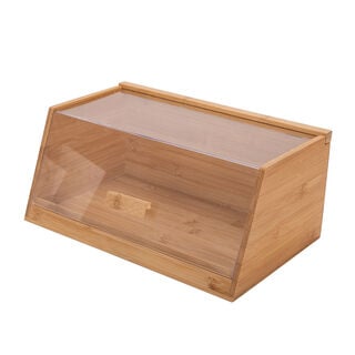 صندوق من الخيزران لحفظ الخبز بغطاء اكريلك من البرتو