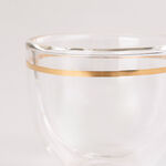 6 Pcs Double Wall Cawa Glass Cup Calligraphy Design Gold image number 1