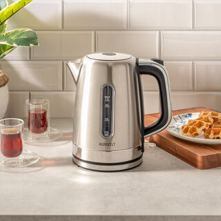 Alberto stainless steel kettle  1.7l,1850 2200w silver
