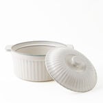 لا ميسا حافظة طعام بغطاء فخار 27.5*23.5*11.2سم، كريمي image number 1