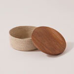 La Mesa seagrass serving box with wooden lid 16*16*7 cm image number 0