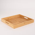 Dallaty natural bamboo serving tray 37.8*37.8*5 cm image number 1