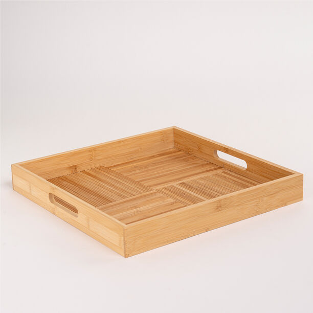 Dallaty natural bamboo serving tray 37.8*37.8*5 cm image number 1