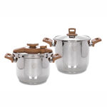 Alberto Pressure Cookers Set 2 Pieces With Wooden Handles image number 0