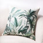 Boutique Blanche banana leaf embroidered cushion 50*50cm, green image number 4