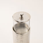 La Mesa large silver metal container 11*11*34 Cm image number 3