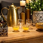 6 Pcs Double Wall Cawa Glass Cup Calligraphy Design Gold image number 4