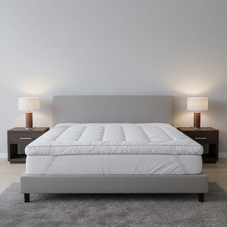 بوتيك بلانش غطاء مرتبة قطن مزيج 233 خيط أبيض 200*200+10 سم