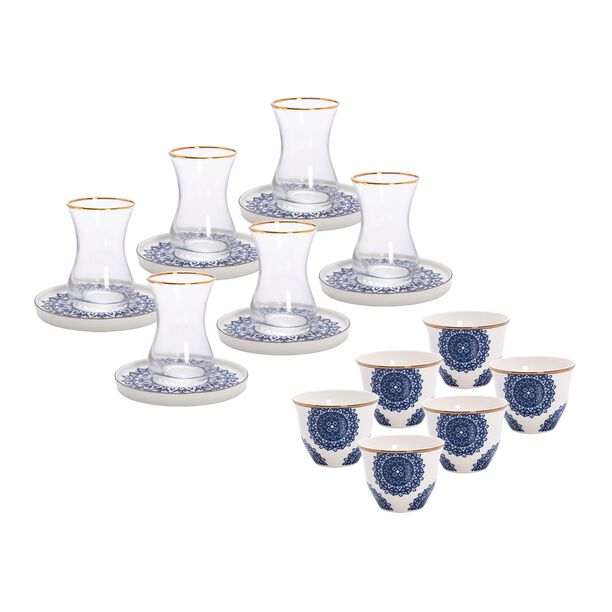 La Mesa Frills Tea And Coffee Set 18 Pieces Dark Blue image number 0