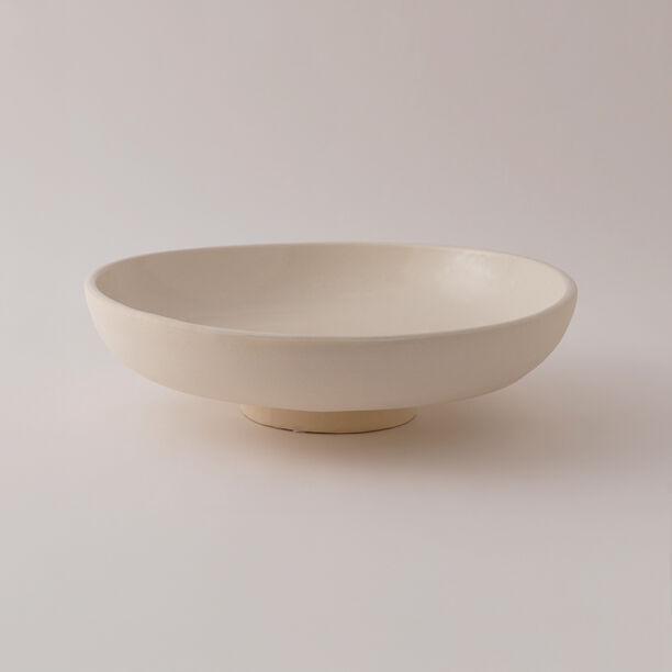 Homez Round Ceramic Decor Plate, Beige 34*34*11 Cm image number 1