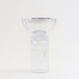 هومز مبخرة عود زجاج مضلعة 19*19*30سم، شفافة