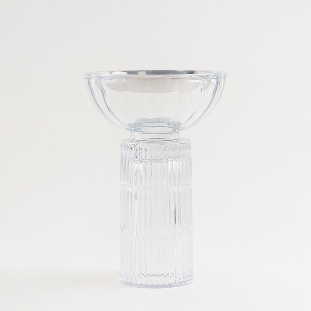 هومز مبخرة عود زجاج مضلعة 19*19*30سم، شفافة image number 0