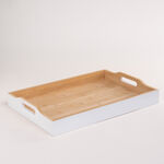 Dallaty white bamboo serving tray 47*34*7 cm image number 1