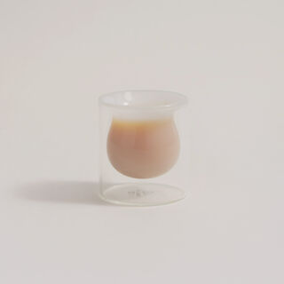 Dallaty 12 pcs double wall glass arabic coffee set, white