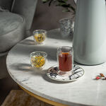Dallaty white porcelain and glass Tea and coffee cups set 18 pcs image number 4