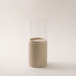 Homez resin candle holder travertine collection 10*10*25cm image number 0