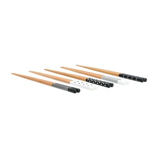 Alberto 10 Pieces Bamboo Chopsticks Set Assorted Black Colors