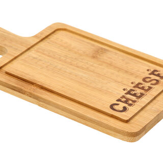 Alberto Bamboo Rectangle Serving Dish For "Cheese" With Hemp Rope