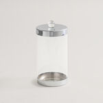 Alberto glass and metal canister, silver 11.3*11.3*23.5cm image number 0