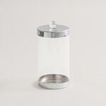 Alberto glass and metal canister, silver 11.3*11.3*23.5cm image number 0