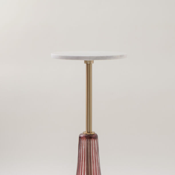 Homez marble side table 30*56cm, pink image number 1