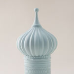 Homez dome shaped ceramic Ramadan decorative piece, green 14.5*14.5*30cm image number 1