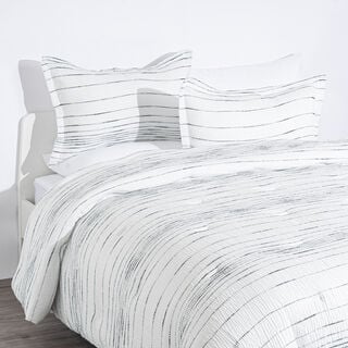 Cottage 6pcs stripes white queen comforter set, 200*240cm