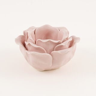 Homez Peaceful Peach Tea Light Holder Blush Pink 10.5*10.5*5.5 Cm