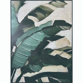 Homez wall art framed banana leaves canvas 90*120cm