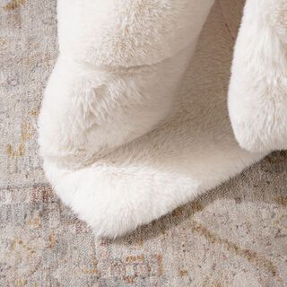 Check quilted luxury faux fur cover 130*170cm Ivory