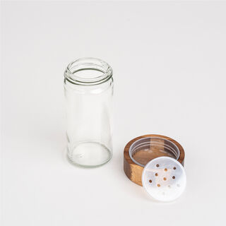 Acacia wood spices 6 pcs set with stand