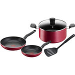 Tefal Super cook 5pcs non stick cookware set 20cm, 24cm with a spatula image number 0