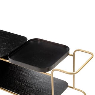 هومز لورنزو عربة تقديم إم دي إف، أسود مع ذهبي 170*80*50 سم