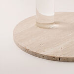 La Mesa 2 tier stand with travertine stone base and acrylic plates dia 24cm,18cm image number 3