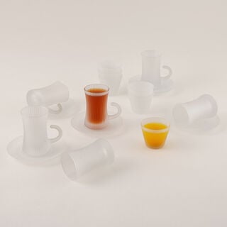 Dallaty tea set 18pcs frosted with line pattern