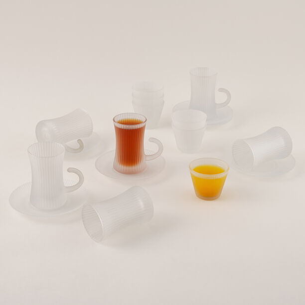 Dallaty tea set 18pcs frosted with line pattern image number 0