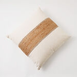 Boutique Blanche cotton cushion with thread embroidery 45*45*15cm, brown image number 1