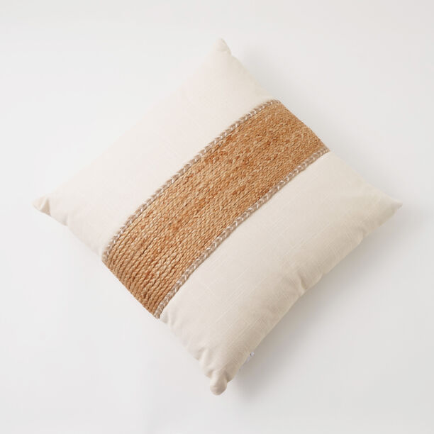 Boutique Blanche cotton cushion with thread embroidery 45*45*15cm, brown image number 1