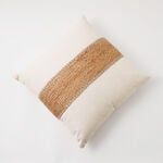 Boutique Blanche cotton cushion with thread embroidery 45*45*15cm, brown image number 1