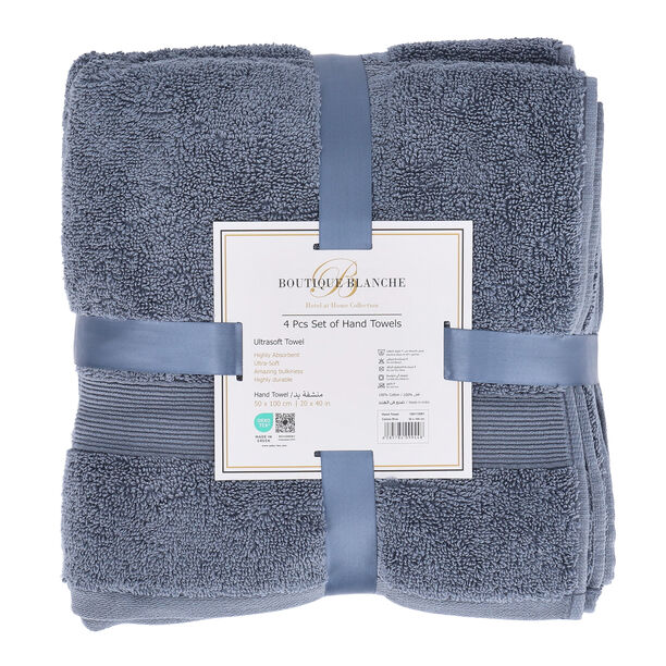 Boutique Blanche Cameo Blue 4 Piece Ultra Soft Hand Towel Set 50*100 Cm image number 2