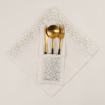 La Mesa Napkin Linen Gold Print 50*50 Cm Set Of 4 image number 0