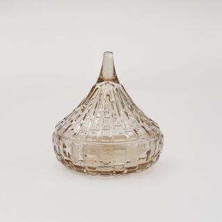 دلتي تمرية زجاج 12.7*12.8سم، بني