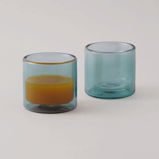 Dallaty 6 Pieces Glass Coffee Cup Set, Blue