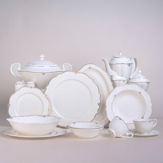 La Mesa white bone china dinner set 47 pcs