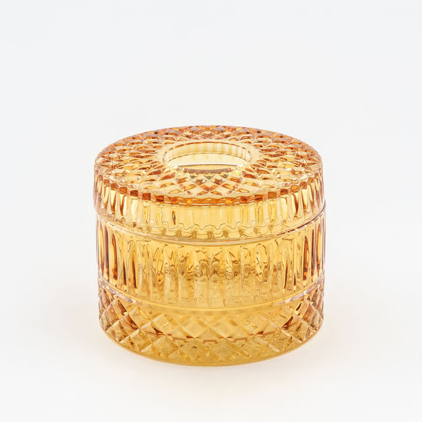 علبة مناديل هومز زجاج بني داكن 16*16*11 سم image number 1