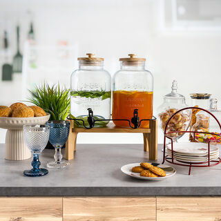 Alberto glass juice dispenser with base 2 pcs