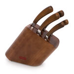 Alberto Rubber Wood Knife Block With 5 Wood Knives Set image number 0