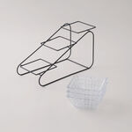 La Mesa 3pcs glass snack bowl set with black iron stand 12*12*4.5 image number 2