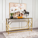 Console Table Gold With Black Glass image number 0